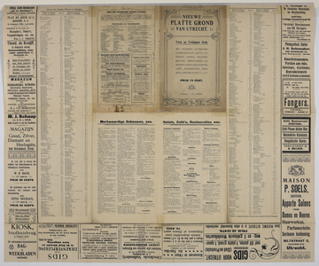 217083 Achterzijde van de Plattegrond van de stad Utrecht (22e druk), met een lijst van straatnamen, merkwaardige ...